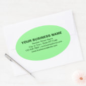 Duidelijke Teksten en merk op lichtgroen Ovale Sticker (Envelop)