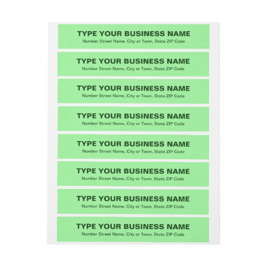 Duidelijke Teksten Licht Groen Adres Bedrijfs van  (Vel)