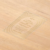 Duidelijke Transparante Gouden Bogen Monogram Huwe Acryl Uitnodigingen (Laagn)