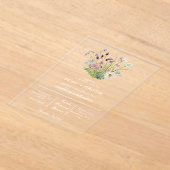 Duidelijke transparante moderne Wildflower bruilof Acryl Uitnodigingen (Laagn)