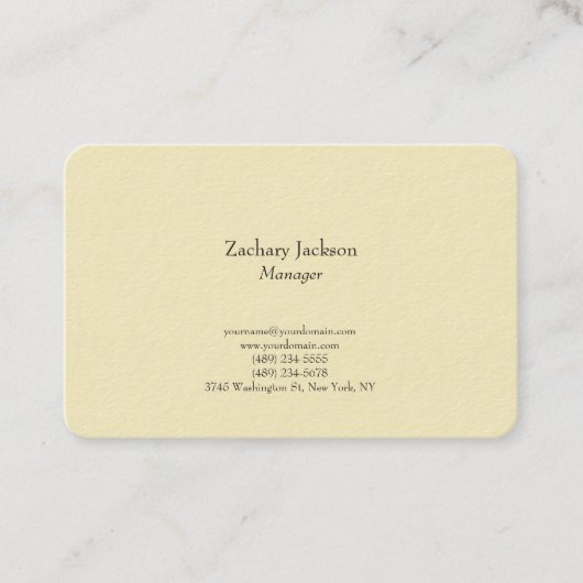 Duidelijke trend elegant eenvoudig minimalistisch  visitekaartje (Voorkant)