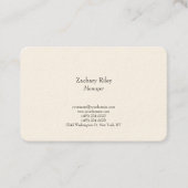 Duidelijke trendy elegante eenvoudige minimalistis visitekaartje (Voorkant)