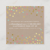 DUIDELIJKE VET MINIMALE slimme tekst confetti goud Vierkante Visitekaartje (Achterkant)