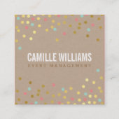 DUIDELIJKE VET MINIMALE slimme tekst confetti goud Vierkante Visitekaartje (Voorkant)