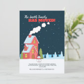 Duidelijke Winter Night Moving Aankondiging (Staand voorkant)