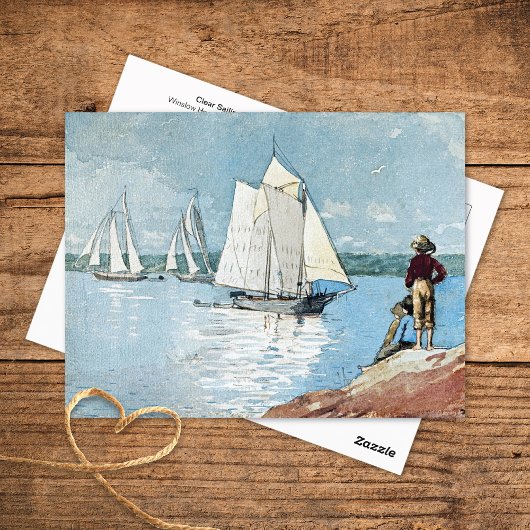 Duidelijke zeilschepen Winslow Homer Briefkaart