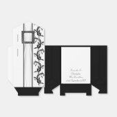 Duidelijke zwart-witte damast kant bruiloft bedankdoosjes (Uitgevouwen)