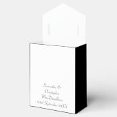 Duidelijke zwart-witte damast kant bruiloft bedankdoosjes (Geopend)