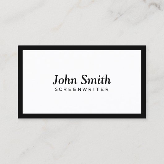 Duidelijke Zwarte Grens Screenwriter Visitekaartje (Voorkant)