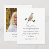 Duif Aquarel Vogel Rouwfoto Bedankt (Voorkant / Achterkant)