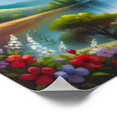 Duif die onder een regenboog vliegt poster (Hoek)