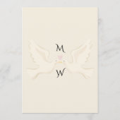 Duif Elegante Luxe Gouden Huwelijk Menu (Achterkant)