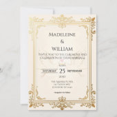 Duif Elegante Luxe Gouden Huwelijk Save The Date (Voorkant)