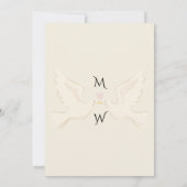 Duif Elegante Luxe Gouden Huwelijk Save The Date (Achterkant)