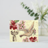  duif en bad briefkaart (Staand voorkant)