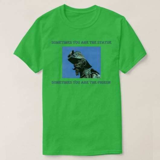 duif en beeld met snor t-shirt (Design voorkant)