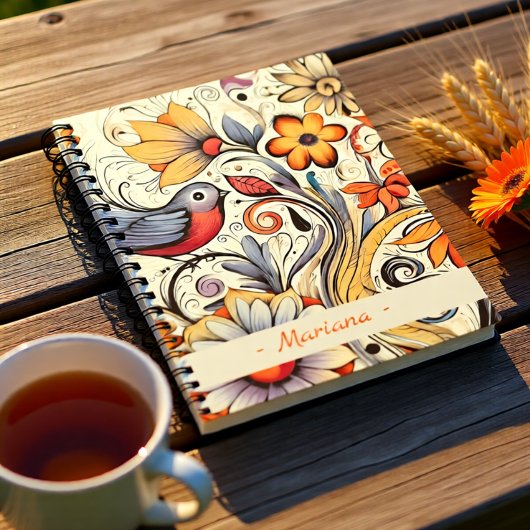 Duif en Bloemen Design Zomer Notitieboek