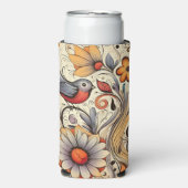 Duif en Bloemen Design Zomer Seltzer Blikjeskoeler (Seltzer Voorkant)