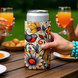 Duif en Bloemen Design Zomer Seltzer Blikjeskoeler