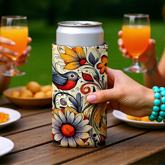 Duif en Bloemen Design Zomer Seltzer Blikjeskoeler