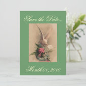 duif en bloemen save the date (Staand voorkant)