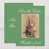 duif en bloemen save the date (Voorkant / Achterkant)