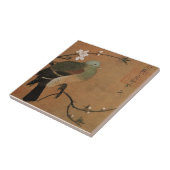 Duif en bloesems - Momohatozu Tegeltje (Zijkant)