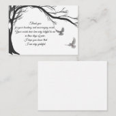 Duif en boom bedankt kaart notitiekaartje (Voorkant / Achterkant)