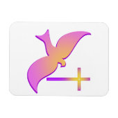 duif en cross koelkast magneet (Horizontaal)