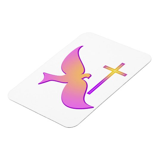 duif en cross koelkast magneet (Linkerzijde)