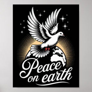 Duif en globe vredige kerst Vrede op aarde Poster