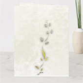 Duif en gouden bladeren gevouwen bedankkaart (Achterkant)