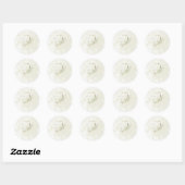 Duif en gouden bladeren  r ronde sticker (Vel)