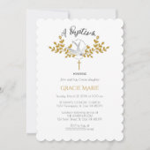 Duif en Kruis Doop Uitnodiging (Voorkant)