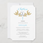 Duif en Kruis Doop Uitnodiging {Boy} (Voorkant)