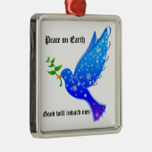  duif- en olijftak, kerstmis of dagelijks metalen ornament (Rechts)