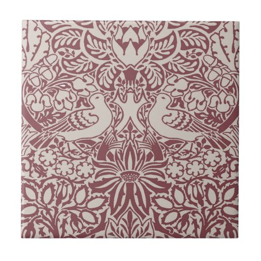 Duif en Roos Keramische Tegel Tegeltje (Voorkant)