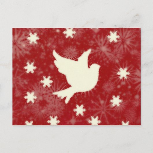 Duif en sneeuwvlokken briefkaart (Voorkant)
