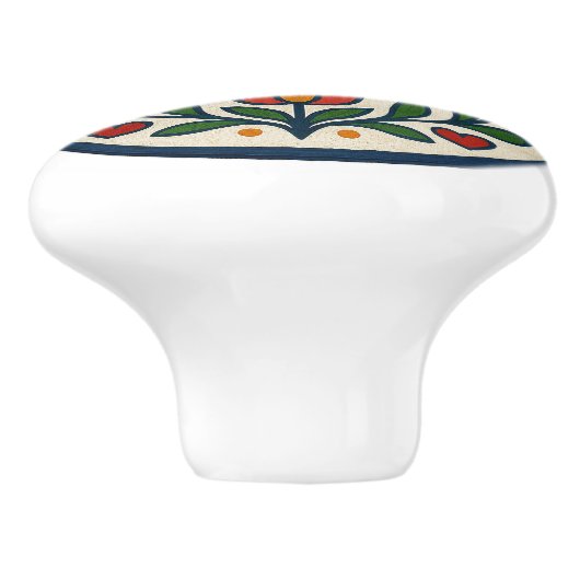 Duif en Tulp Pennsylvania Dutch Hex Sign Knop (Zijkant)