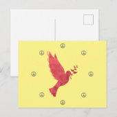 Duif en vredestekens briefkaart (Voorkant / Achterkant)