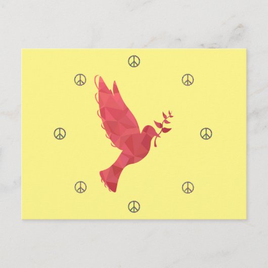 Duif en vredestekens briefkaart (Voorkant)