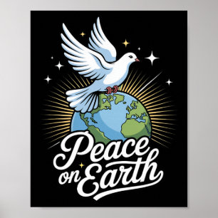 Duif en Wereld Vrede Op Aarde Geloof Kerstmis Poster