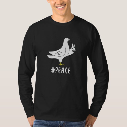 Duif geeft hand symbool van vrede t-shirt (Voorkant)