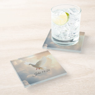 duif glazen onderzetter