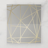 Duif Grijs & Goud Geometrisch Gem Gevormd Plaatskaartje (Binnenkant ongevouwen)