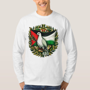 Duif Houd olijfblad Palestina Vlag, Free Gaza T-shirt