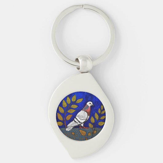 Duif illustratie sleutelhanger (Voorkant)