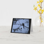 Duif in de winter Notecard Kaart (Gele Bloem)
