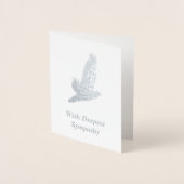 Duif in vlucht - Elegant Zilver Sympathie Motief Folie Kaarten (Voorkant)