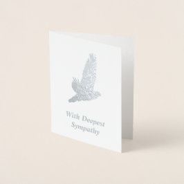 Duif in vlucht - Elegant Zilver Sympathie Motief Folie Kaarten